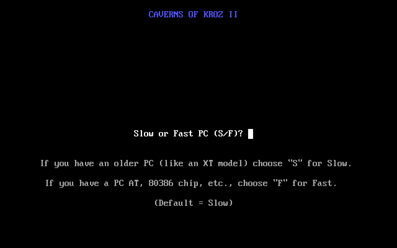 Caverns of Kroz II running in the browser