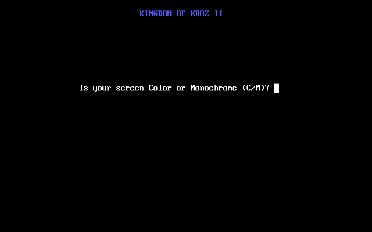 Kingdom of Kroz II running in the browser