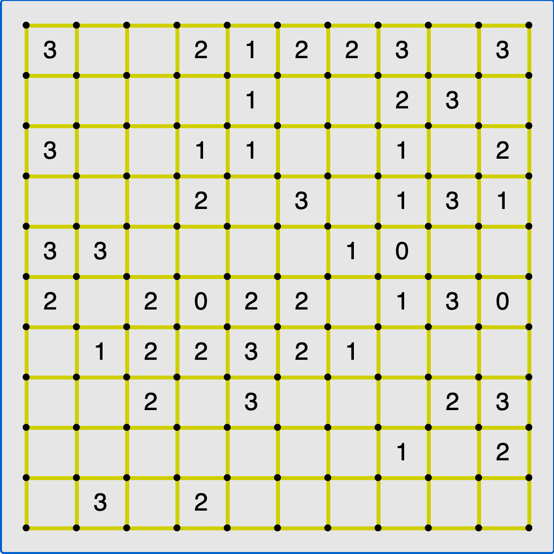 Number loop puzzle (Loopy) running in the browser