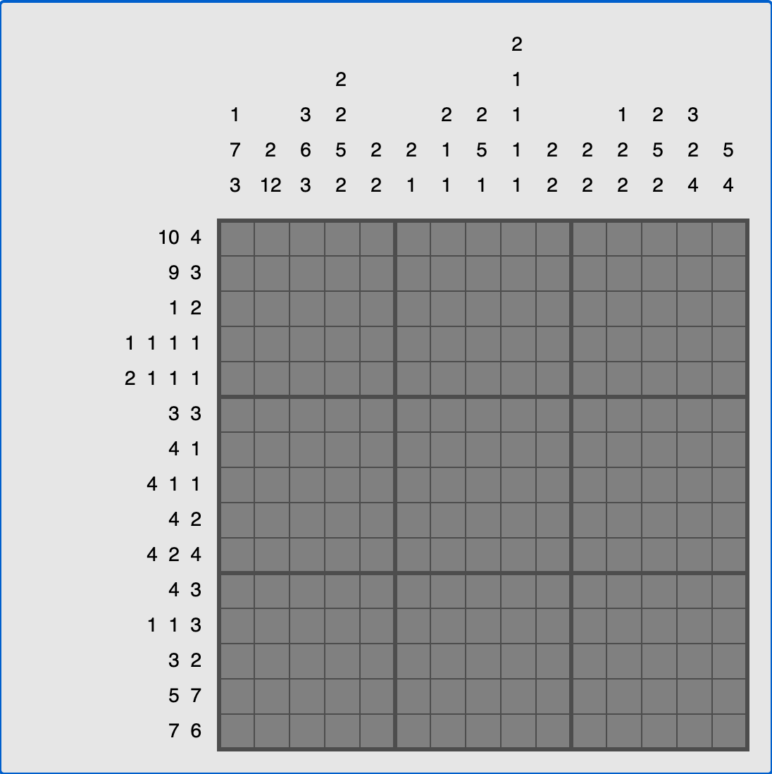 Nonogram (Pattern) running in the browser