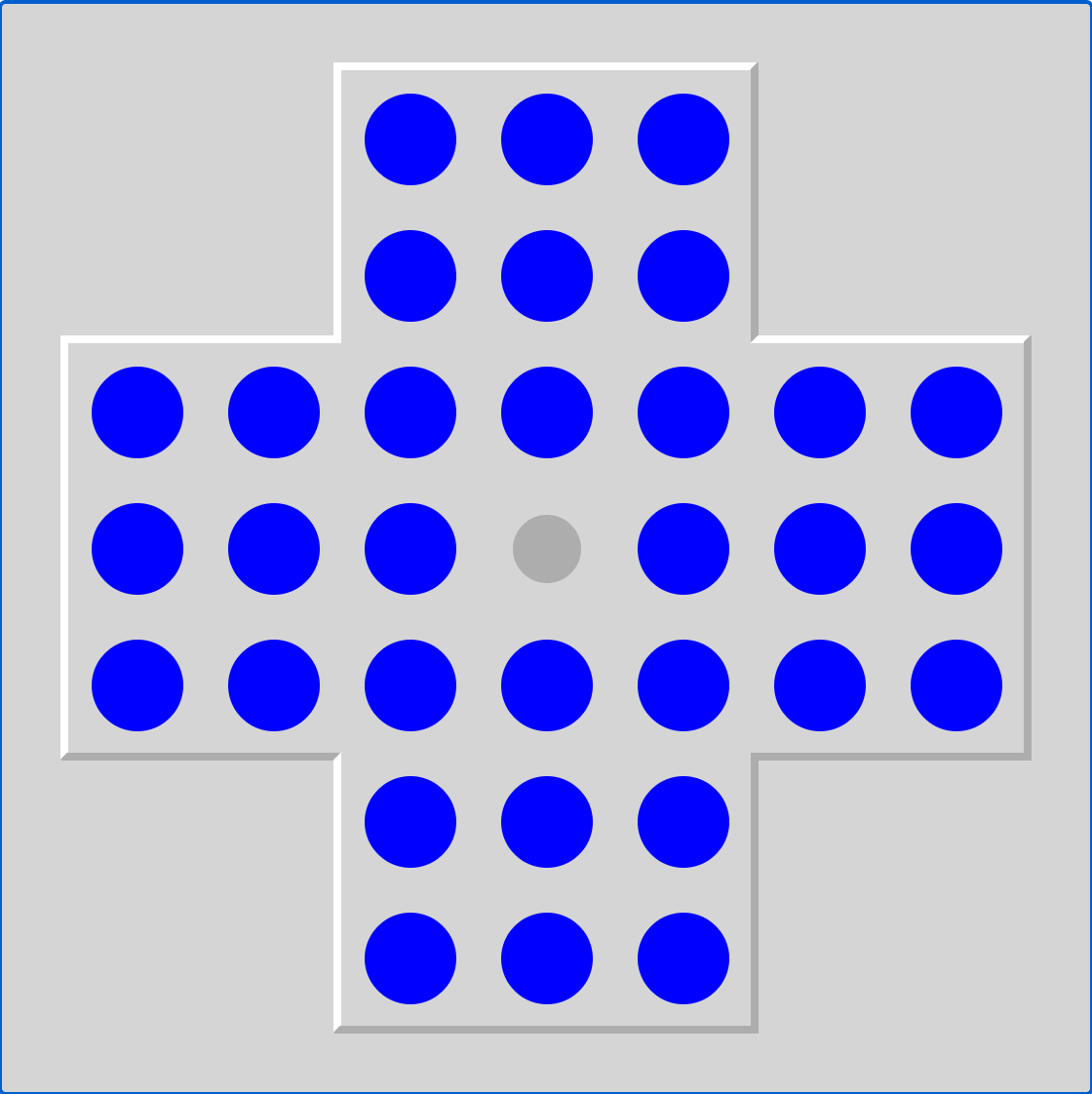 Peg solitaire (Pegs) running in the browser