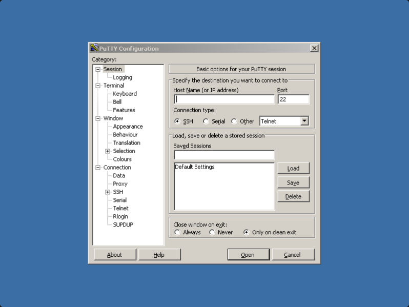 PuTTY running in the browser