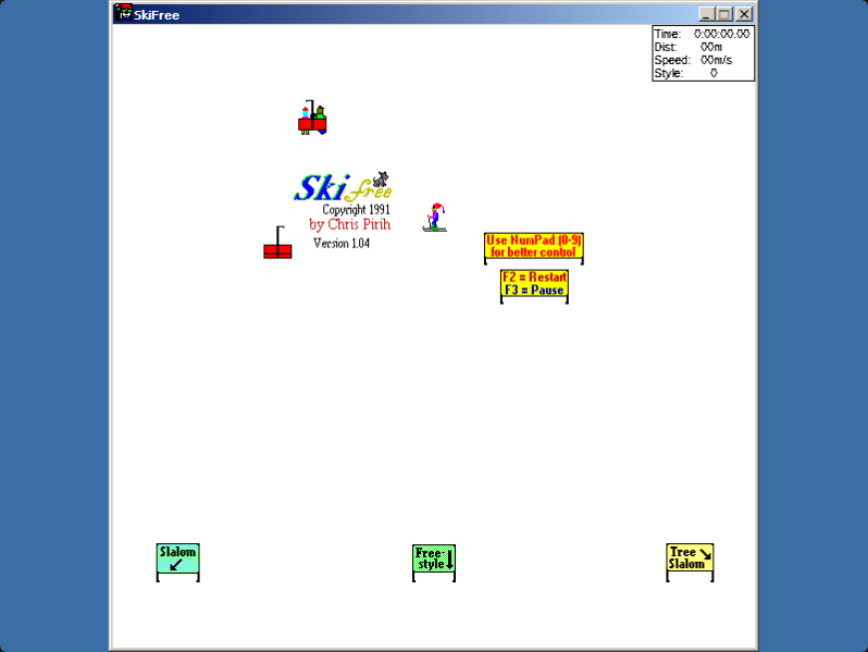 SkiFree running in the browser