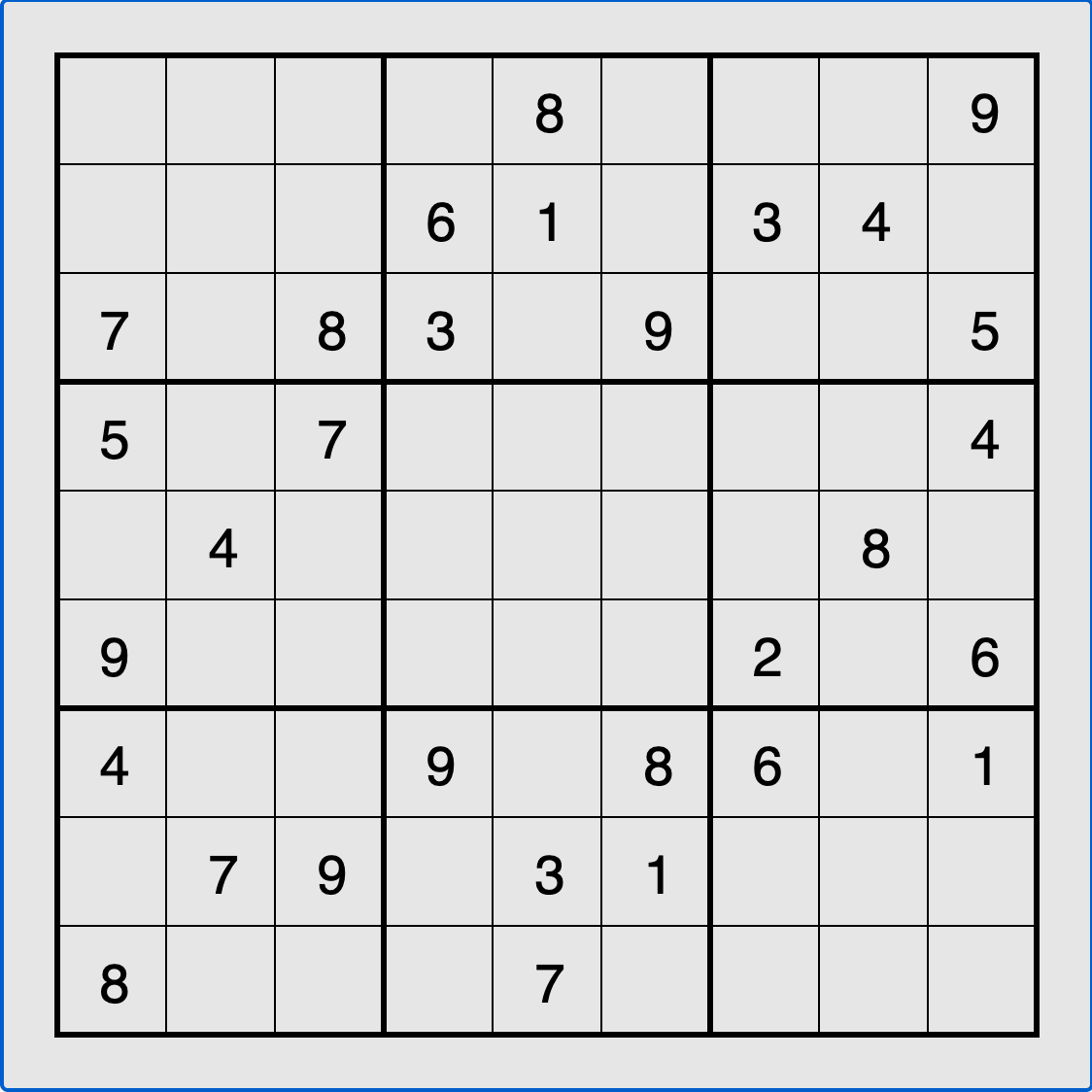Sudoku (Solo) running in the browser